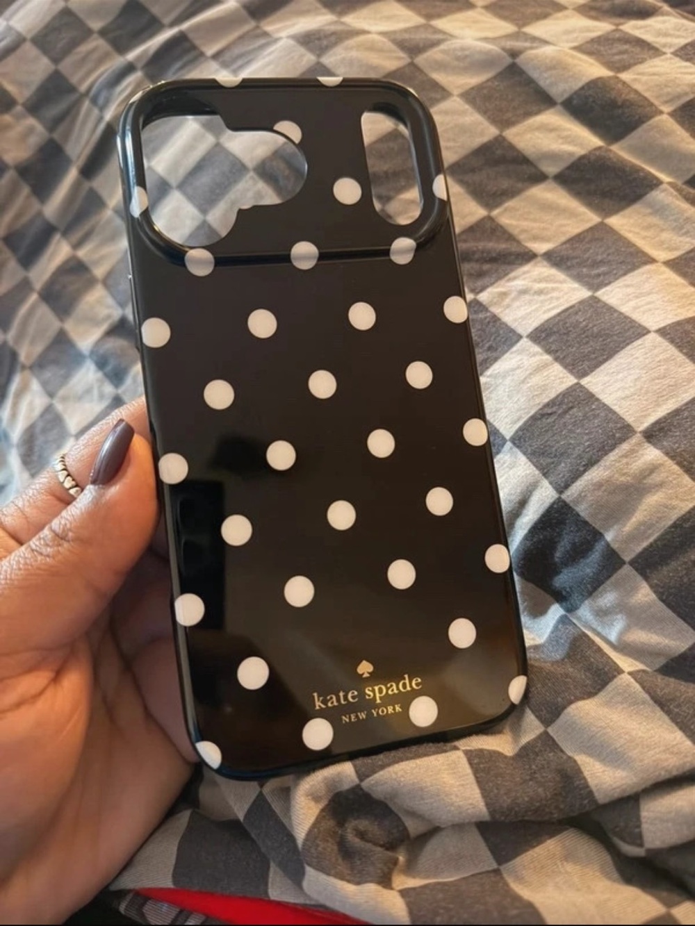 kate spade Black and White Polka Dot Glossy Phone Case
